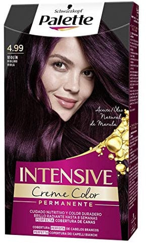 Schwarzkopf Palette Intensive Creme Color - Tono 4.99 cabello Violín - Coloración Permanente de Cuidado con Aceite de Marula – Óptima cobertura de canas – Color duradero hasta 8 semanas
