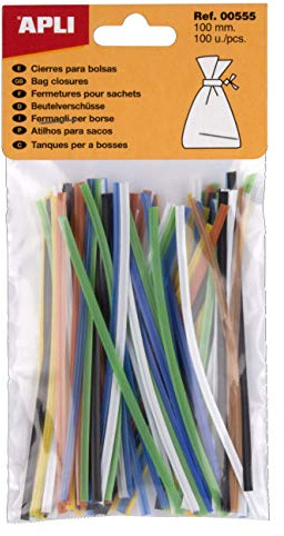 APLI 555 - Pack de 100 cierres metálicos para bolsas
