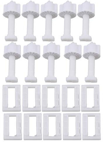 Plastique Blanc rectangulaire pour abattant WC Charnière Blind trou Écrou Vis Lot de 10