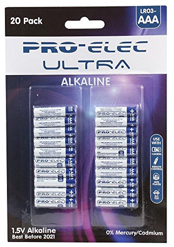 Pro Elec PSG91244 Ultra Alkaline AAA Batteries 20 Pack