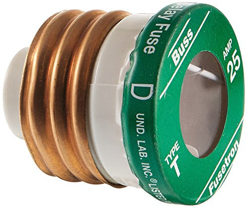 Bussmann t-25bc 25 Amp Tipo T time-delay dual-element Edison Base enchufe fusible. 125 V UL Listed 1 pulgada bolsa