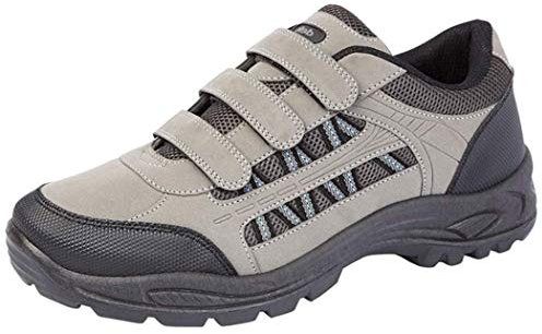 Mens Grey and Black Triple Touch Fastening Trail Shoe - Ascend - Grey/Black - size UK Childrens Size 5