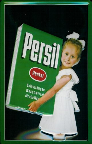 Buddel-Bini Versand Blechschild Persil große Packung mit Kind Waschpulver Schild Werbeschild