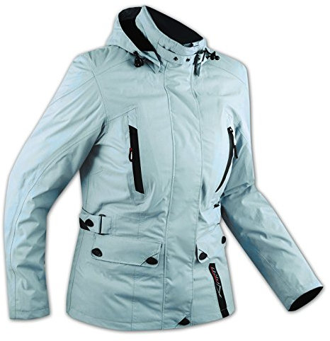 A-Pro Damenjacke Stadt Motorrad Roller Wasserdicht Protektoren Muetze Hell Blau M