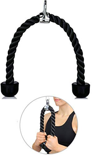 Lions Tricep Rope Extension Cable Home Multi Gym Strength Training Exercise Lat Bar Pull Down Cord Weight Training Workout Bar Attachment Double Ends Non Slip Easy Grips