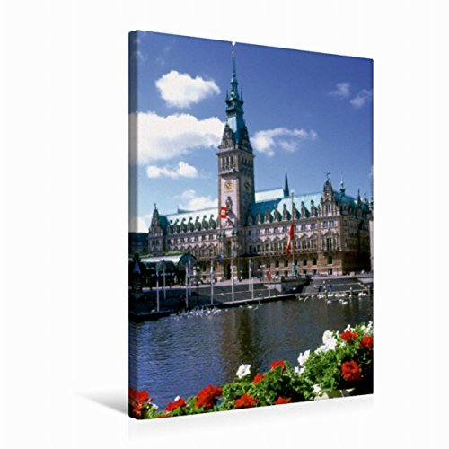 Premium Textil-Leinwand 50 x 75 cm Hoch-Format Blick auf das Hamburger Rathaus | Wandbild, HD-Bild auf Keilrahmen, Fertigbild auf hochwertigem Vlies, Leinwanddruck von Lothar Reupert