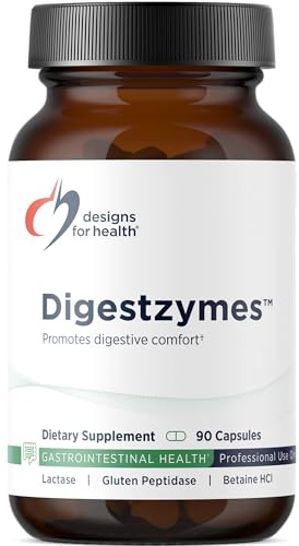 Designs for Health Digestzymes, 90 Capsules | Digestive Enzyme Complex, Betaine HCl & Ox Bile, Supports Lactose Digestion