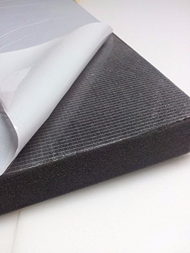 Glatt Schaumstoff Selbstklebend Dämmung Schallschutz mail (100cm x 50cm x h) Weiß o. Schwarz (100x50x3, Anth/Schwarz)