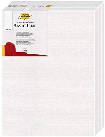 Kreul 635060 - Solo Goya Stretched Canvas Basic Line Châssis 50 x 60 cm, Lot de 3, avec Toile en Coton 4 Fois apprêtée, pour Huile, Acrylique et Gouache
