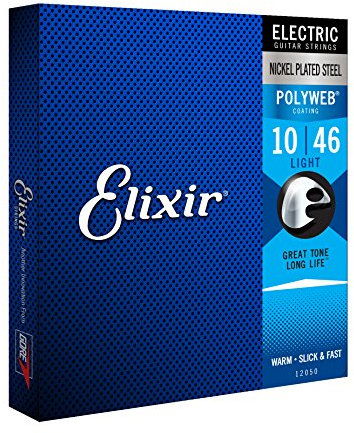Corde per chitarra elettrica Elixir Strings con rivestimento POLYWEB, Light (.010-.046)