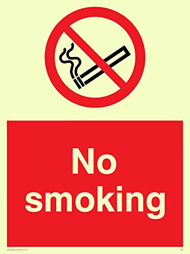 Viking Schilder ps1-a5p-p No Smoking-Zeichen, Kunststoff, halbstarr nachleuchtend, 200 mm H x 150 mm W