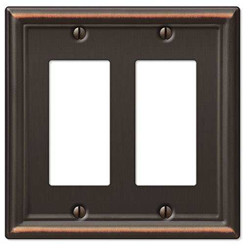 Amertac Chelsea Stahl Wanddose, Aged Bronze Double Rocker-GFCI Aged Bronze