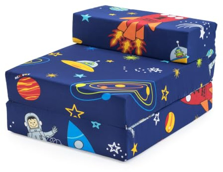 Ready Steady Bed Kinder Ausklappbar Schlafcouch Z Bettsofa - Kleinkind Einzelklappstuhl - Ideal für Spielzimmer Schlafzimmer Wohnzimmer - Leicht & Bequem (Space Boy)