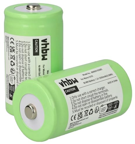 vhbw 2X Akku kompatibel mit Workman RockboxDAB+, Outdoorradio, Baustellenradio Funkgeräte mit UKW-Radio (3000 mAh, 1,2 V, NiMH)