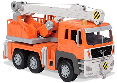 Driven Großer Kranwagen 47 cm – Mit Lichtern, Geräuschen und beweglichem Arm – LKW Spielzeug ab 3 Jahren, Kinder Spielzeug Mädchen und Jungen