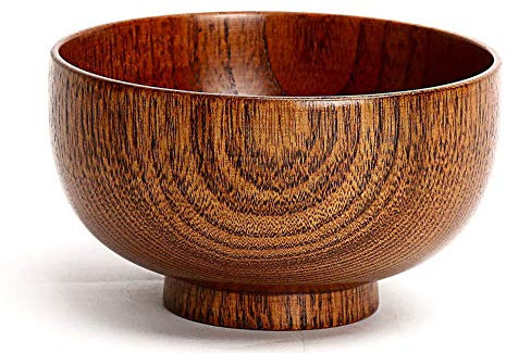Cospring Handgefertigte Holzschale, Becher, für Reis, Suppe, Dip, Kaffee, Tee, Dekoration (1 Jujube-Schale, L: 14 cm Durchmesser x 8,9 cm Höhe)