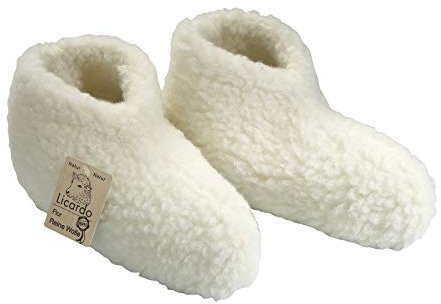 Linke Licardo Bettschuhe naturfarben, mit Schafwolle gefüttert 44/45
