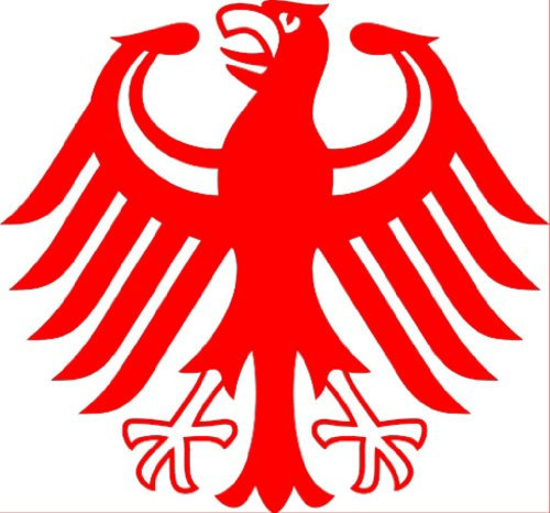 2X Auto Aufkleber Car Sticker Bundesadler Germany Deutschland (ca. 11x11 cm, Rot)