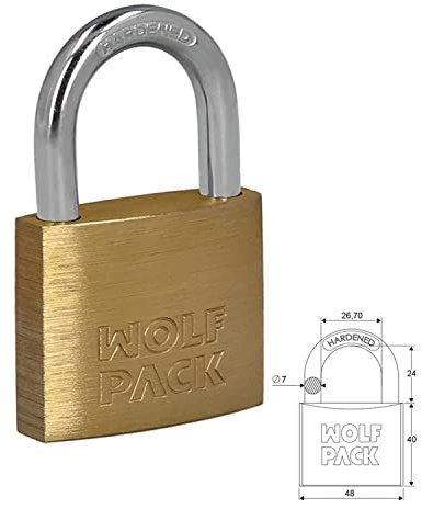 WOLFPACK LINEA PROFESIONAL - Candado Laton Arco Normal 50 mm.