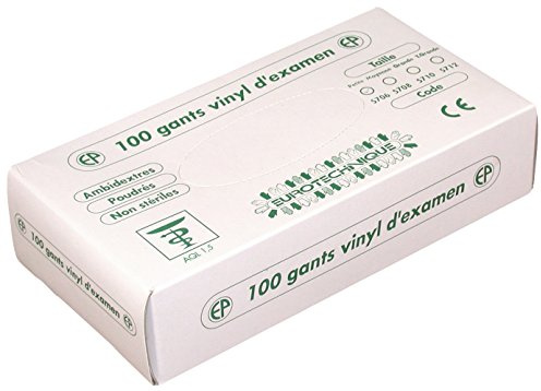 Euro Protection 5712 Boîte de 100 Gants Vinyle Poudre usage court Taille XL