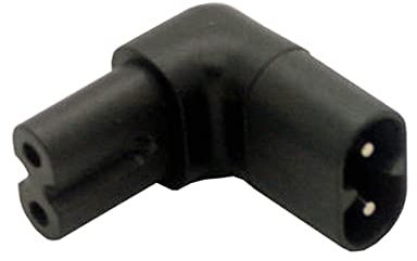 JSER AC-Netzadapter-Verlängerung IEC 320 C7 auf C8, 90 Grad nach oben nach unten abgewinkelt, rechtwinklig