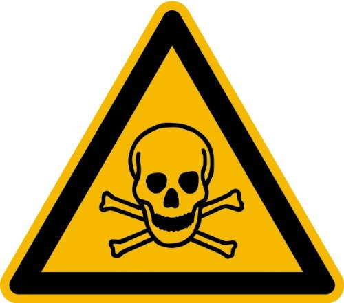 LEMAX® Warnschild, Warnung vor giftigen Stoffen W016 DIN EN ISO 7010 Alu geprägt gelb/schwarz, 200mm