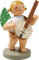 Wendt & Kuhn Handbemalter Engel aus Holz mit Banjo, Made in Germany, Sammlerstück, Weiß