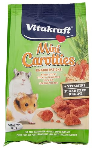 Vitakraft Mini Carotties Karotten-Snacks für alle Nagetiere, 50 g