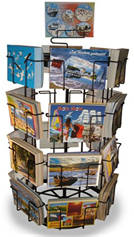 Gerso présentoir pivotant de cartes pour comptoir présentoir de cartes postales 24 motifs 105x150mm paysage