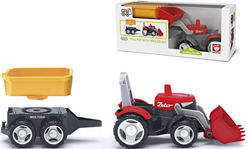 Multigo Traktor-Set 2in1 mit Anhänger Frontlader Schaufel Pritsche Fahrzeug +2J