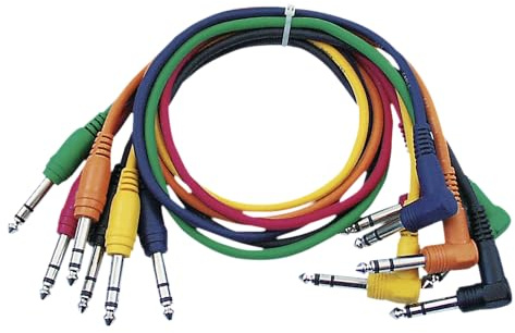 DAP Audio Stereo Patchkabel 60cm 6farbSet-gerade & gewinkelt