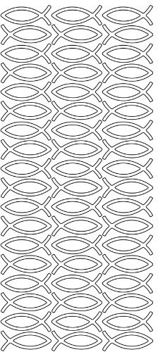 Konturensticker Fische silber,bogen 10 x 23 cm
