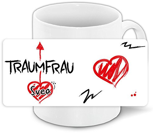 Namenstasse mit Motiv „Traumfrau Svea“, weiss