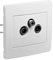 Prise TV murale - Prise Antenne - Prise Antenne tv Murale - Prise tv - Prise TV simple - Appareillage Encastre - Gamme Diam2 Prise TV-FM-Sat Blanc - 739240 Debflex