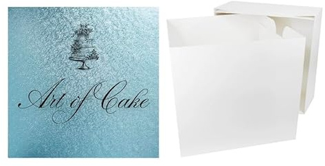 Round Coloured Drum Cake Board and White Transporting Box (12 Inch, Light Blue)