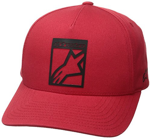 Alpinestars Herren Block Men's Logo Flexfit Hat Curved Bill Flex Back Cap, rot, One Size