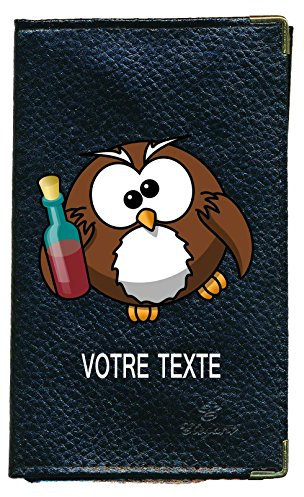 Syl'la Hibou Bouteille Porte Carte Grise et Papier Voiture en Cuir pour Femme ou Homme
