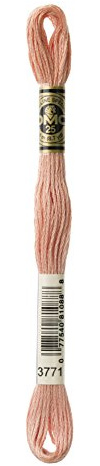 DMC 117-3771 Mouline Stranded Cotton Six Strand Embroidery Floss Threading Thread, Light Terra Cotta, 8.7-Yard