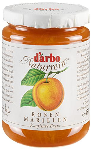 Darbo Naturrein Rosenmarillen (Aprikose) Konfitüre | 6 x 450g | Hoher Fruchtanteil | Reines und Natürliches Aroma