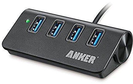Anker 4-Port USB 3.0 Unibody Aluminum Portable Data Hub with 2ft USB 3.0 Cable for Macbook, Mac Pro/mini, iMac, XPS, Surface Pro, Notebook PC, USB Flash Drives, Mobile HDD and More
