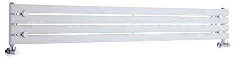 MILANO White Horizontal Single Oval Panel Radiator 236 x 1780mm