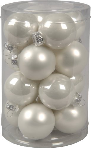 Christbaumschmuck / Mini-Glaskugeln Ø 35mm winterweiß 16 Stück