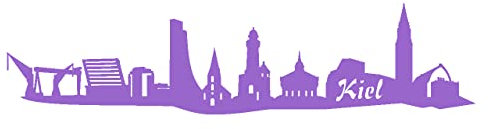 skyline4u Kiel Aufkleber Kiel Skyline viele Farben 25 x 5,1cm lavendel