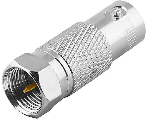 BestPlug Coaxial BNC Sat Adapter Verbindungsstück, BNC Buchse Kupplung weiblich auf F-Stecker männlich, Metallausführung