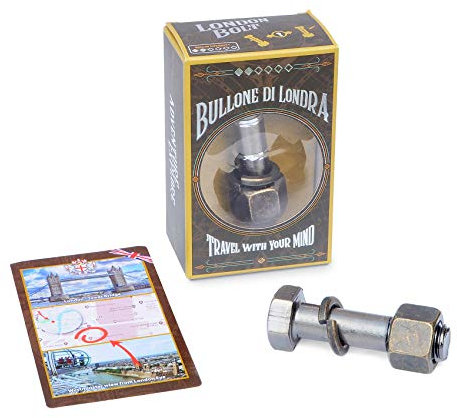 Logica Spiele Art. Londoner Bolzen - Metallpuzzle - Schwierigkeit 2/6 Mittel - Cast Puzzle - Reiseserie