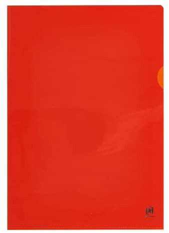 Oxford Akten-Hüllen A4, glasklar, pvc, oben und seitlich offen, orange, 25 Stück