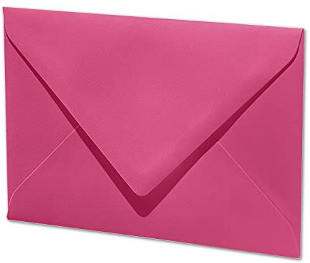 ARTOZ 50x Briefumschläge DIN B6 Fuchsia Pink (Pink) - 12,5 x 17,8 cm - Nassklebung - gerippte Kuverts ohne Fenster - Serie Artoz 1001