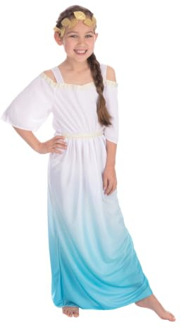Bristol Novelty CC932 Roman Goddess Costume Child Fancy Dress, Multicolour, 134-146 cm (Size L) Halloween