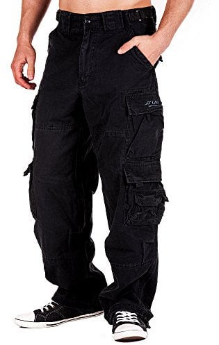 Jet Lag Herren Hose Cargohose 007 schwarz L/34