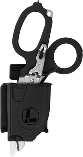 Leatherman Raptor Rescue - Notfall Klappschere mit Gurtschneider & Glasbrecher - Für Profis, Sanitäter, Feuerwehr - Schwarz - Mit Molle kompatiblem Holster